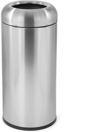 DynaLiving Cubo de basura grande de acero inoxidable de 30 galones con tapa, cubo de basura de cocina alto, contenedor de basura industrial para uso comercial para el hogar, contenedor de desechos