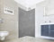 NORILIVING Duschrückwand Fliesenersatz Dusche 80x200 cm Motiv Beton | Duschwand ohne Bohren 2 teilig | Wandverkleidung Bad Aluverbundplatte 3 mm