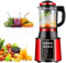 Glass Jug Blender Smoothie Maker, 2200W 48000RPM Timer Contral Commercial Blender with 2L BPA-free Container and 8 Stainless Steel Blades,Professional Food Processor Blender for Kitchen,red