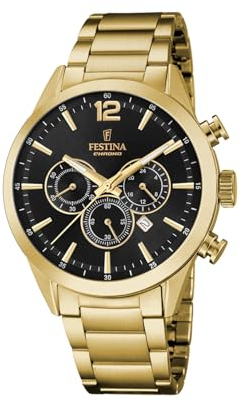 Festina Herren Analog Quarz Uhr mit Edelstahl Armband F20633/3