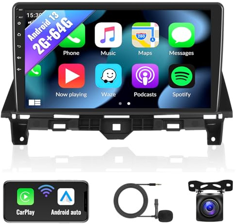 SIXWIN Android 13 Estéreo de coche para Honda Accord 2008 2009 2010 2011 2012 2013 10.1 pulgadas pantalla táctil 2G+64G CarPlay Android Auto Radio Bluetooth GPS navegación HiFi WiFi FM SWC cámara de