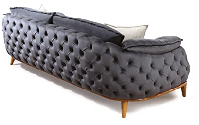 Dreisitzer Chesterfield Couch Polster Sofas Textil Leder Sofa Couchen Möbel Neu