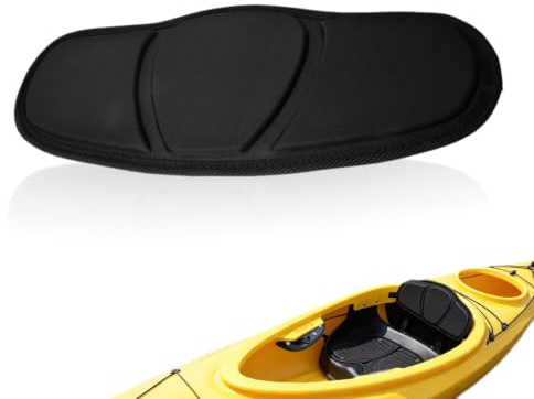 Cyrank Kayak Seat Backrest, Adjustable Canoe Seat Backrest EVa Comfortable Surfing Back Support Padded Canoe Boat Lumbar Back Rest for Kayaking