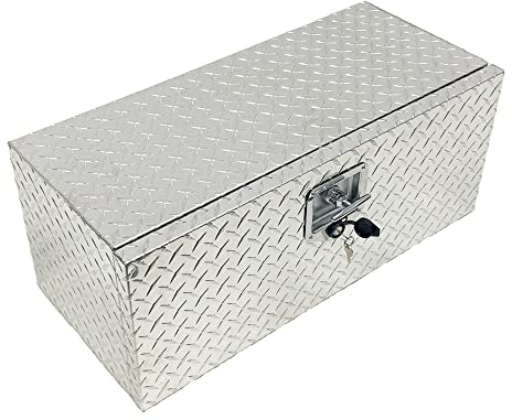 Maypole Aluminium Toolbox 715x295x320mm 28x11.5x12.5 Inches Robust Checkerplate Storage for Trailer Under Body and Chassis | Robust Checkerplate Storage for Trailer Under Body and Chassis