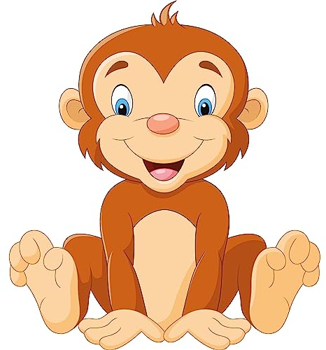 kleberio Aufkleber AFFE wasserfest Familie Aufkleber Dschungel lächeln Tier Jungel Sticker Primat Kinder Deko Autoaufkleber 11 x 10 cm