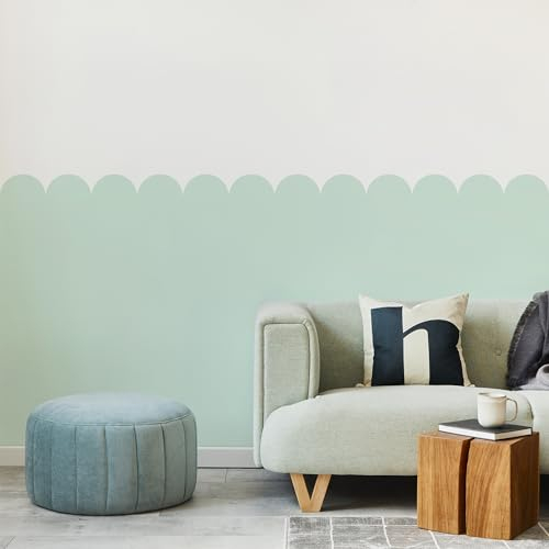 Muralo - Wandtatto für Kinderzimmer für Mädchen und Jugend - Wandsticker, Wandaufkleber Bögen Tapete für Kindergärten, Schulaula, Schule, Boho Stil - Br.120cm x Hö.120cm - Mintgrün