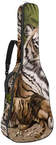 Eslifey Borsa per chitarra acustica Tropics Palm Tree Parrot tracolla regolabile custodia per chitarra Gig Bag 40 41 42 pollici, Colore 4, 42.9x16.9x4.7 in, Classico