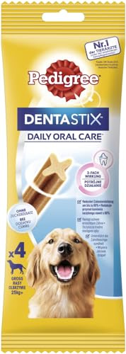 PEDIGREE DENTASTIX Daily Oral Care Hundeleckerlis Hundesnack für Grosse Hunde >25kg, 1 Packung, 4 Stück