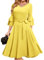 DRESSTELLS Damen Hochzeitsgastkleid Flare Ärmelkleid Bevölkerung Cocktailkleider für Frauen Vintage Kleider für Frauen Schöne und Elegante Yellow 3XL