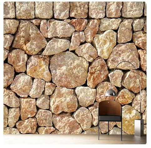 TUJU Papier peint mural 3D stéréo gaufré imitation pierre papier peint salon chambre TV toile de fond * 400 cm x 280 cm (157,4 x 110,2 pouces)