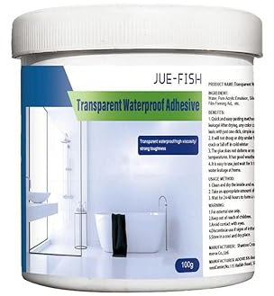 Jue-Fish Transparent Waterproof Coating, Acrylic-Silicone Blend, Liquid, Waterproof Bonding Adhesive, Clear Protective Sealant