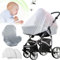 2 pcs Zanzariera Passeggino Universale, Zanzariere Carrozzina per Neonati per Protezione da Vespe,Zanzare e Insetti,Tessuto a Rete Fina Copri Ovetto Neonato,Copri passeggino lavabile-Bianco