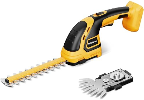 HEINPRO - Cortasetos inalámbrico, compatible con batería DEWALT 20 V MAX (sin batería), cortasetos eléctrico sin cable, cortasetos cortacésped de mano para patio, jardín, césped