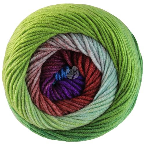 LANA GROSSA Cool Wool Big Color| Extrafeine Merinowolle waschmaschinenfest und filzfrei | Handstrickgarn aus 100% Schurwolle (Merino) | 50g Wolle zum Stricken & Häkeln | 120m Garn FB 4032