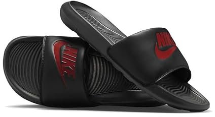 NIKE Victori One Men's Sliders Flip Flops Sandals Beach Pool Shoes CN9675 (Black/University Red 004) UK 7 (EU 41)