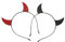 Mikinona 2 Stücke Halloween Teufelshörner Stirnband Satin Horn Haarspangen Strass Für Maskerade Und Karneval