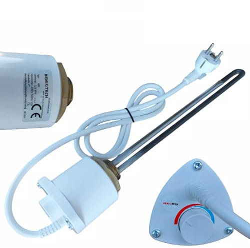 PAG Turbo GmbH® - 230V Heizstab Heizpatrone für Boiler m. Thermostat 1,5kW - 2kW - 3kW Gewinde 1 (ca. 33mm) (1 - 1,5kW)
