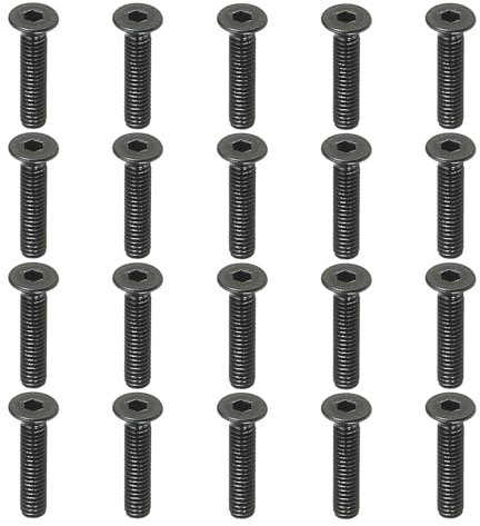 PATIKIL M2,5 x 12mm Viti a Testa Piatta con Esagono Incassato 50 Pezzi Bulloni a Testa Svasata in Acciaio al Carbonio Medio Viti Testa Esagonale Filettatura Completa Ossido Nero Grado 10,9