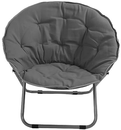 Oversize Padded Moon Chair for Camping Portable and Comfy Outdoor Folding Saucer Chair for Patio and Balcony