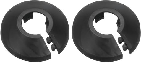 QUARKZMAN 2Pcs Couvercle de Tuyau de Bride de Décoration avec Un Diamètre Extérieur de 16 mm, Cache-Tuyau d'Eau en Plastique Pp, Couvercle de Ligne de Vidange de Tuyau d'Eau, Noir