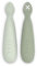 Suavinex, Pack de 2 Precucharas de Aprendizaje, Cucharas BLW de Silicona, con Mango Antideslizante y Punta Plana Texturizada, Ergonómicas, Forma Simétrica, Aptas Lavavajillas, +6 Meses, Verde, 2 Uds