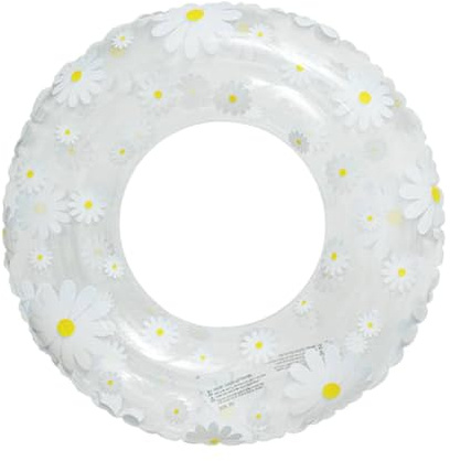 Schwimmreifen Erwachsene, ab 14 Jahren Swimming Ring, Aufblasbarer Schwimmring mit Gänseblümchen, Doppelter Airbag-Schwimmring (V)