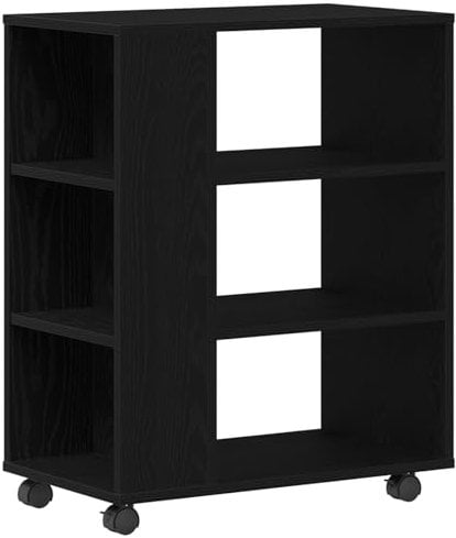 vidaXL Aufbewahrungsschrank Schwarz Eichen-Optik 60 x 35 x 75 cm, Kompakte Lagereinheit, moderner Schrank, rollbare Regale, perfekt für Wohnzimmer, Büro und Zuhause.