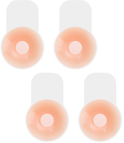 Azushwer 2 Pairs Sticky Bra, Backless Silicone Stick on Bra, Skin-Friendly Boobtapes Push Up, Pasties Nipple Covers with Lift, for Party, Bar, Wedding, Deep V, All Backless Clothes and Dresses(Peach)