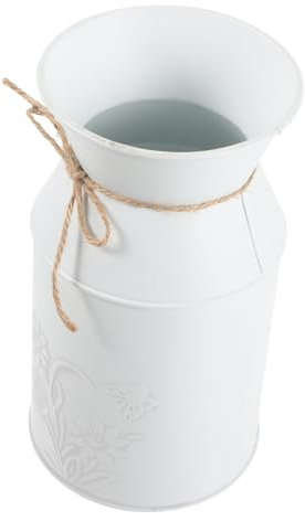 HEATSHAKING Jarrón Vintage De Metal Rústico Forma De Lechera para Decoración De Interiores para Arreglos Hogar Oficina y Jardín