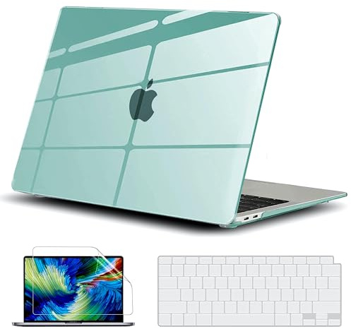 GVTECH Coque Compatible avec MacBook Air 15 Pouces 2025 2024 2023 (M4 A3241 M3 A3114 M2 A2941) Étui Rigide en Plastique, Protection de Clavier, Protecteur d'écran, Vert Transparent