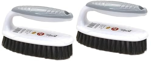 Topest Heavy Duty Scrub Brush for Deep Cleaning [2 Packs] | Multipurpose Brush with Comfortable Grip | Sturdy Scrubber with Stiff Bristles for Bathroom, Floor, Tiles, Sink, Shoe, Carpets etc.