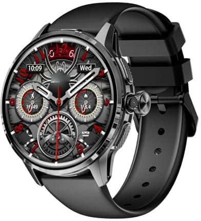mingzhe Smartwatch 4G LTE con Display HD da 1,6, Fotocamera, Controllo Accessi NFC, Batteria a Lunga Durata, Ricarica Magnetica, Chiamata Indipendente NanoSIM, modalità Multisport (Nera)