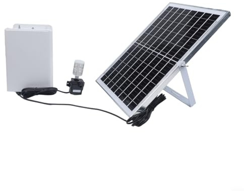Pompa solare per laghetto a 5 velocità con accumulatore di batteria, kit fontana impermeabile per laghetti da giardino, motore in rame puro, ricaricabile tramite USB (9 V, 10 W, 5200 mAH)