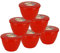 Just Pudding Basins Red 1 Pint, 570ml Steam Pudding Basin Food Safe BPA Free Plastic Multipack 6 Red Bowls and Lids (1 Pint)