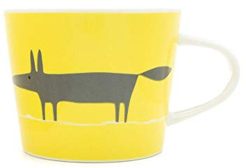 Keith Brymer Jones Collaboration Range - Scion Living Mini Mug Mr Fox Ceramic Mug - Yellow & Charcoal - 225ml