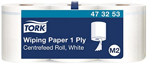 Tork Mehrzweck-Papierwischtücher mit Innenabrollung Weiß M2, Zum Abwischen von Händen und Oberflächen, 3 × 771 Blatt, 473253