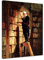 Bilderdepot24 Bild auf Leinwand | Carl Spitzweg Der Bücherwurm in 40x50 cm als Wandbild | Wand-deko Dekoration Wohnung alte Meister | NEU-180202-40x50-db