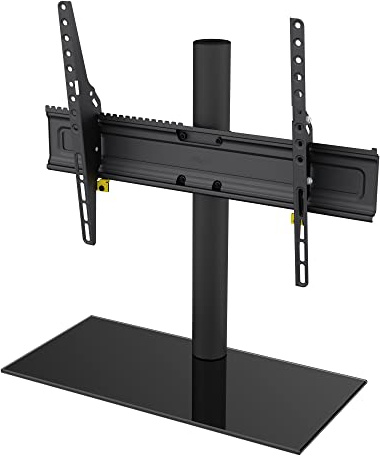 AVF Universal TV Base Stand with Tilt & Swivel – Fits TVs up to 65 / 45kg – VESA Compatible up to 600mm – Black Glass Base – Ideal Replacement for Lost or Wide TV Feet - Model B602BB