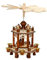 Dekohelden24 Holzpyramide in Natur/braun mit 2 Etagen, L/B/H ca. 15,5 x 13 x 27 cm