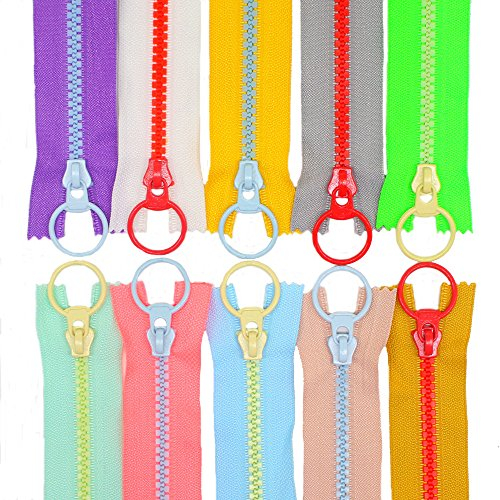 YaHoGa 10 Stück 30 cm Reißverschluss Kunststoff Reissverschluss Reißverschluß 5mm Nicht teilbar für Tasche DIY Nähen Craft Kissenbezug Kleidung, 10 Farben