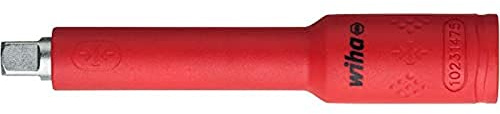 Wiha 43055 isoliert1/2 Vierkantadapter für Steckschlüsseleinsätze Verlängerung isoliert rot, 1/2, 125mm