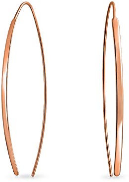 Orecchini Geometrici Sottili E Lunghi A Barretta Da Donna Per Adolescenti In Argento 925 Placcato Oro Rosa Lucidato
