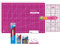 SEMPLIX Patchwork Starter Set mit Schneideunterlage (A3), Rollschneider Maxi, Lineal + Nähnadeln, Stecknadeln & Trickmarker (pink/Beere)