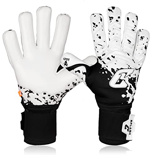 CATCH & KEEP Torwarthandschuhe Splash Magic White - Professionelle Torwart-Fußballhandschuhe - 4mm Profi Octopus Grip- hochwertige Neopren-Backhand - Punching Zone 2.0 (Weiß/9)