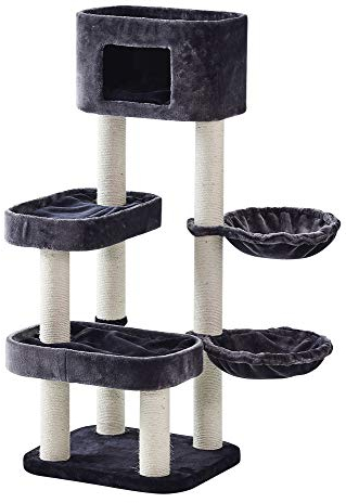 Nobby Kratzbaum Classic FRAN, schwarz/grau, 55 x 50 x 137 cm, 1 Stück