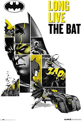 Grupo Erik DC Comics Poster - Batman Poster - 80-jähriges Jubiläum Poster - Kunstdruck - Deko Wohnzimmer oder Deko Schlafzimmer - Größe : 61 x 91 - Offizielle Lizenz - The Batman Fanartikel