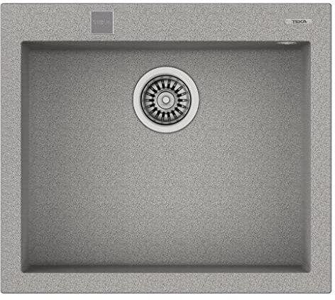 Teka 115230006 - Fregadero de cocina hecho de granito (granito) con un solo cuenco Forsquare 50,40 TG gris-115230006, color gris piedra