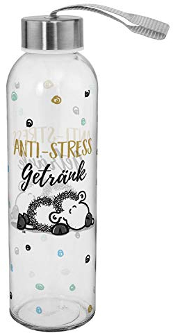 Sheepworld 46522 Trinkflasche Antistress, Glas, 50 cl