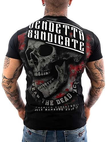 Vendetta Inc. Herren Rundhals Kurzarm Shirt Dead Face schwarz VD-1084 M
