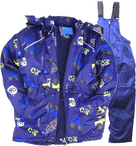 Moderei Schneeanzug für Kinder und Erwachsene Unisex | Schneeoverall Skianzug Skioverall für Jungen Mädchen Herren Damen | Winddicht Gefüttert | In Rot Blau Grau Schwarz (Dunkelblau-Rot, 128)